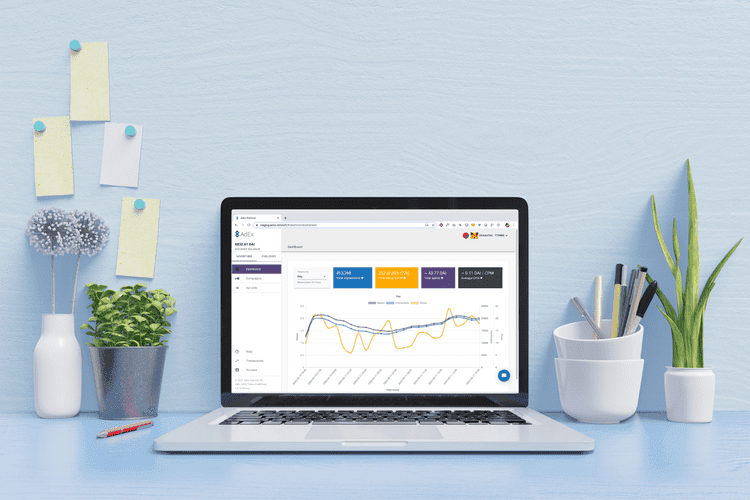 Macbook Pro laptop with AdEx Platform open