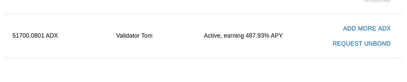 Adding more ADX to an existing staking bond