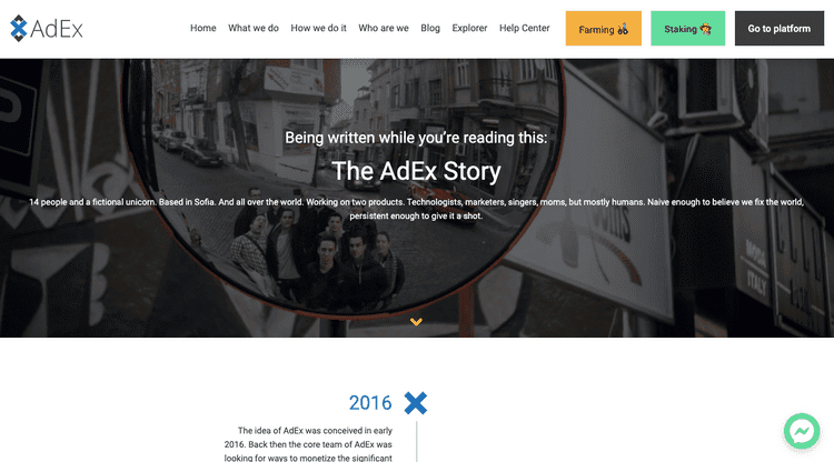 The AdEx story timeline