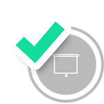 Whiteboard icon with a checkmark