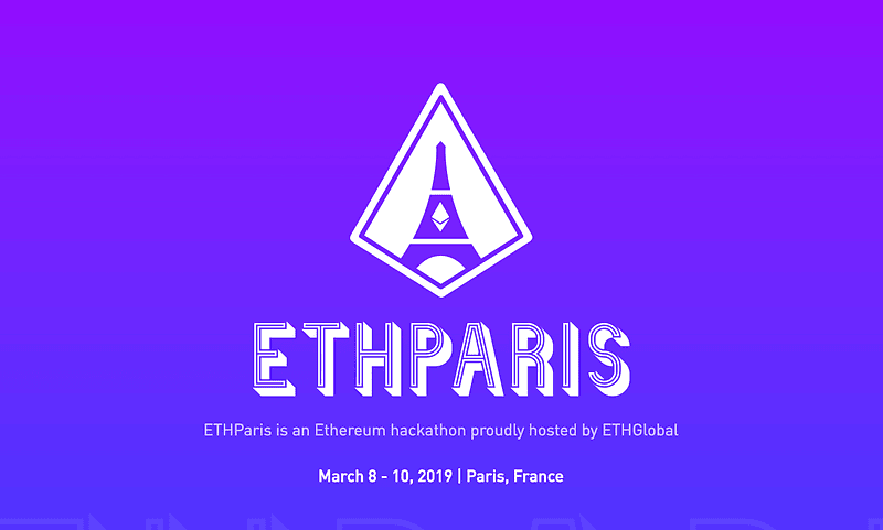 EthParis logo on a blue background