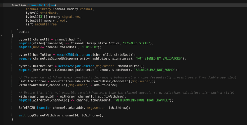 Code fragment of the OUTPACE logic