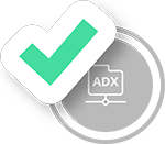 ADX token with a checkmark